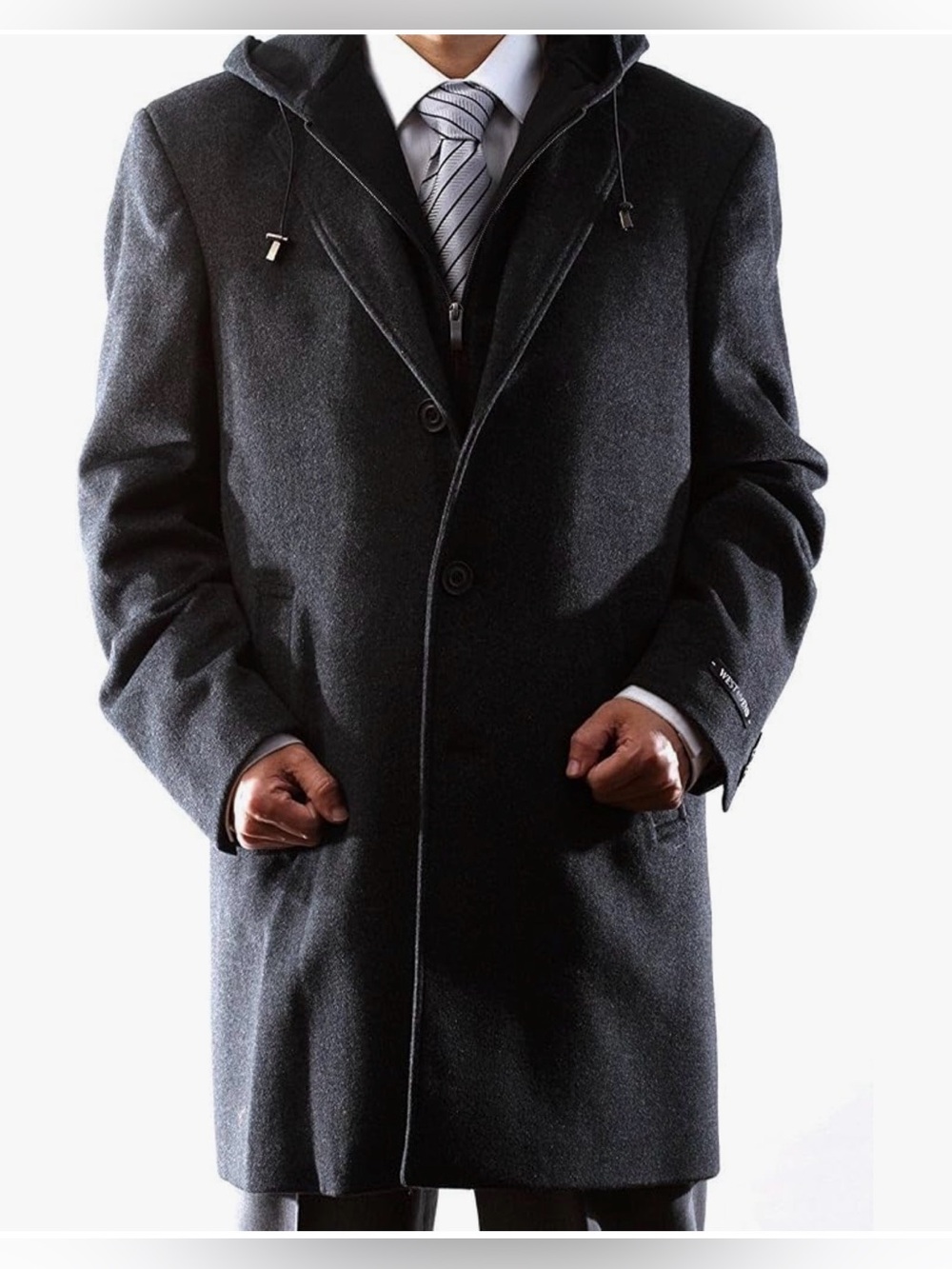 West End "Westley" W804 Charcoal Wool-Blend Overcoat NWOT
